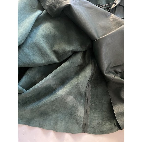 RAVEN WWF Wrestling Original 3XL Green LEATHER Shirt ECW NWA WWE WCW - Picture 7 of 8